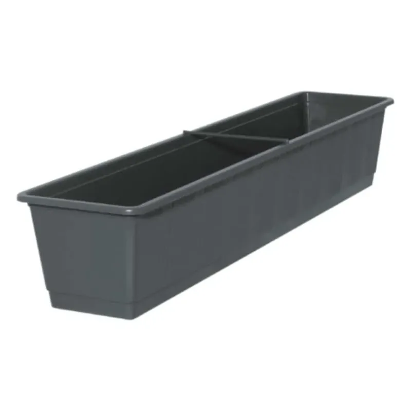 Preisreduziert Blumenkasten 80 cm anthrazit, Kunststoff, Balkonkasten